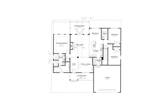 Floor Plan - Main Floor for Ranch House Plan #437-79 - 3 bed, 2 bath