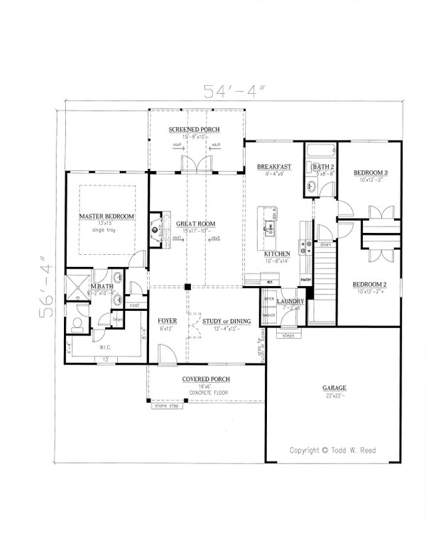 House Design - Ranch Floor Plan - Main Floor Plan #437-79