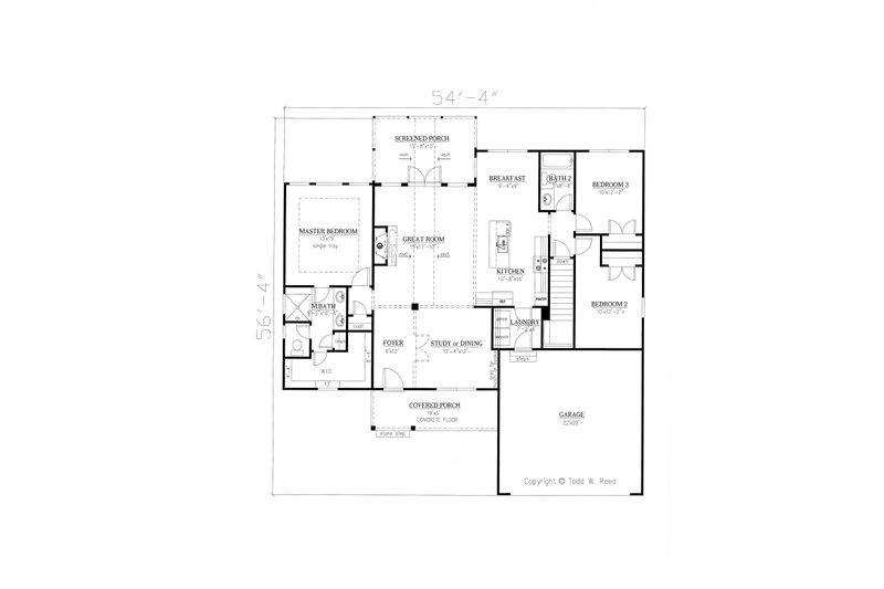 Home Plan - Floor Plan - Main Floor for Ranch House Plan #437-79 - 3 bed, 2 bath