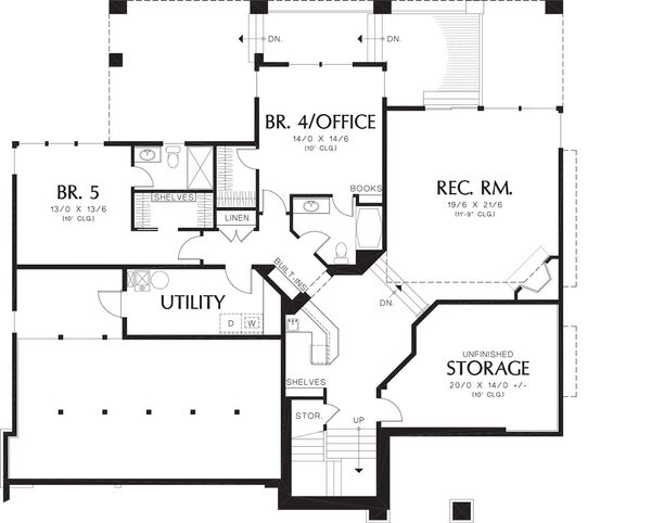 Home Plan - Contemporary Floor Plan - Lower Floor Plan #48-255