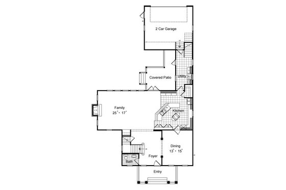 Floor Plan - Main Floor for Colonial House Plan #417-295 - 3 bed, 2.5 bath