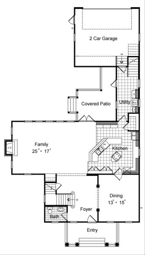 Colonial Floor Plan - Main Floor Plan #417-295