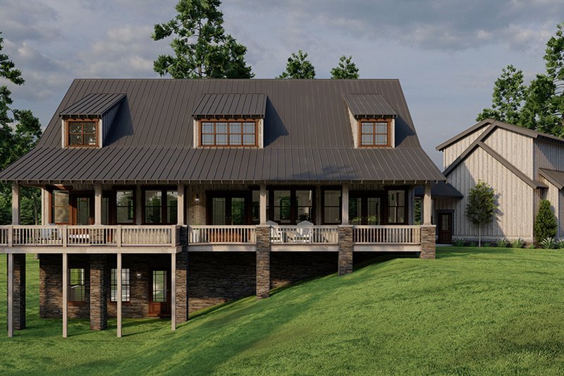 Home Plan - Exterior - Rear Elevation 1 for Farmhouse House Plan #923-329 - 5 bed, 3 bath
