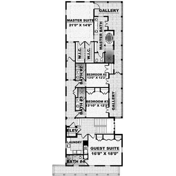 Mediterranean Floor Plan - Upper Floor Plan #27-330