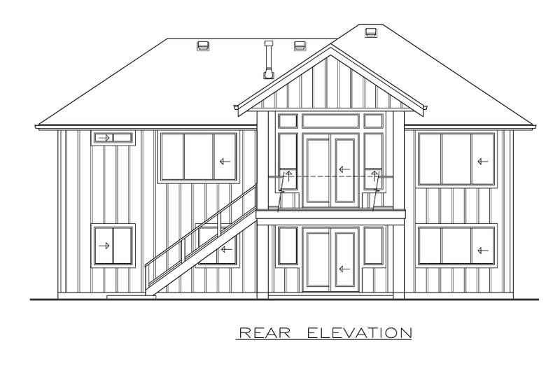 Home Plan - Exterior - Rear Elevation for Farmhouse House Plan #1100-71 - 3 bed, 2 bath