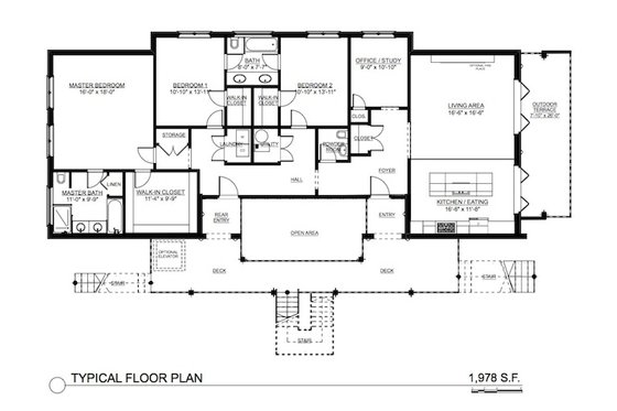 Floor Plan - Main Floor for Contemporary House Plan #535-24 - 9 bed, 6 bath