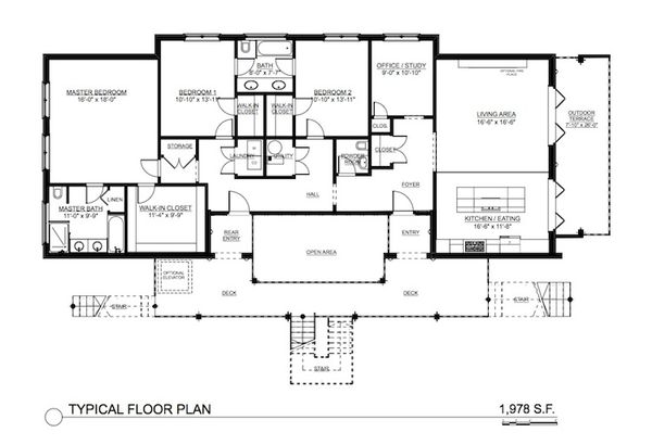 House Plan Design - Contemporary Floor Plan - Main Floor Plan #535-24