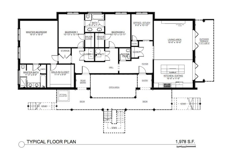 House Plan Design - Floor Plan - Main Floor for Contemporary House Plan #535-24 - 9 bed, 6 bath