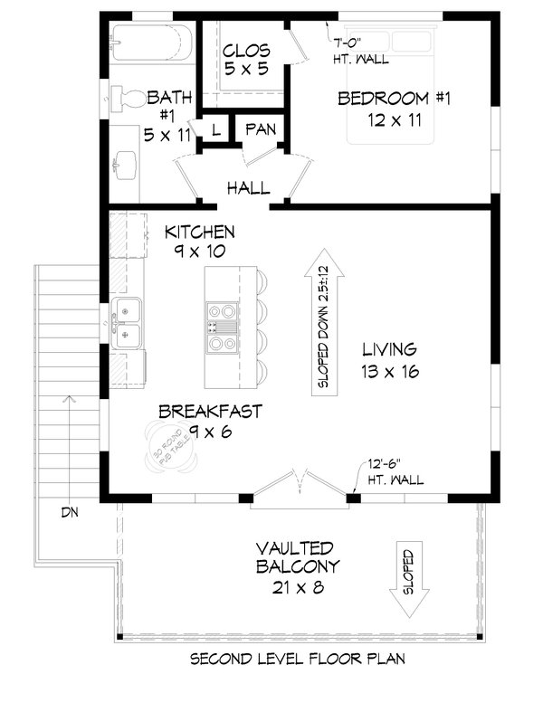 Modern Floor Plan - Upper Floor Plan #932-711
