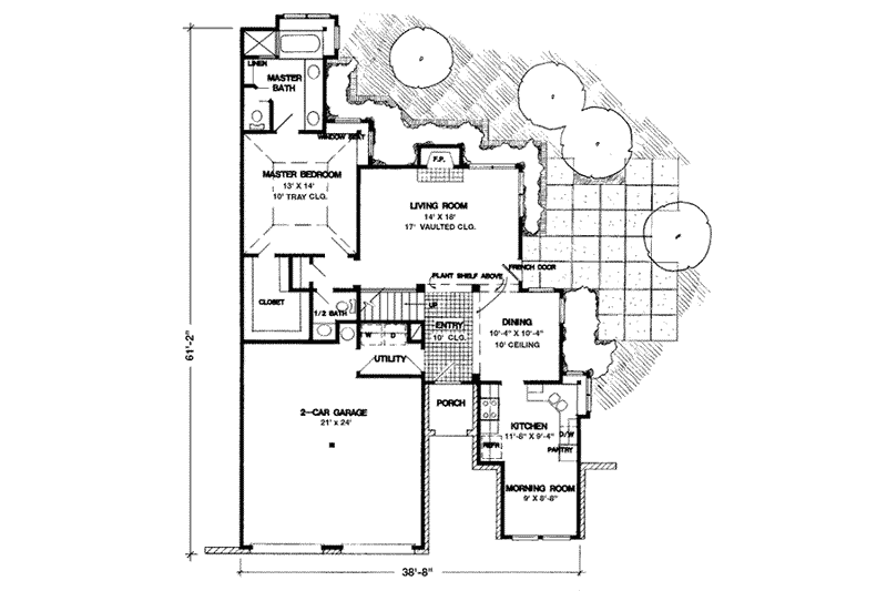 Dream House Plan - Floor Plan - Main Floor for European House Plan #410-329 - 3 bed, 2.5 bath