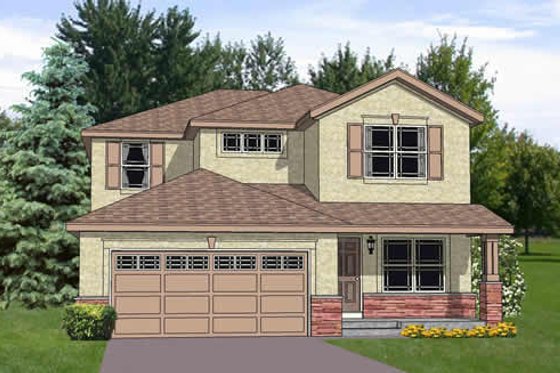 Exterior - Front Elevation House Plan #116-255 - 4 bed, 2.5 bath