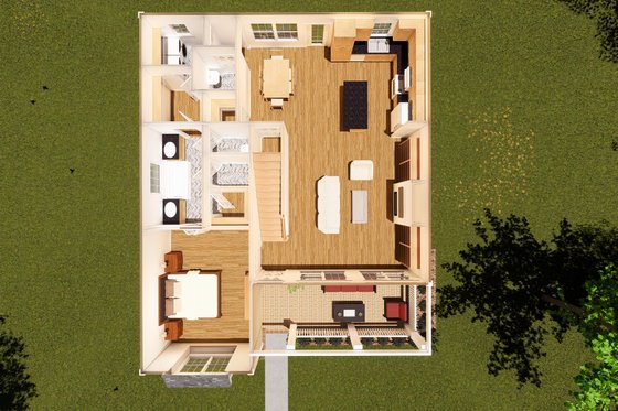 Floor Plan - Main Floor 1 for Cottage House Plan #513-2076 - 3 bed, 2.5 bath