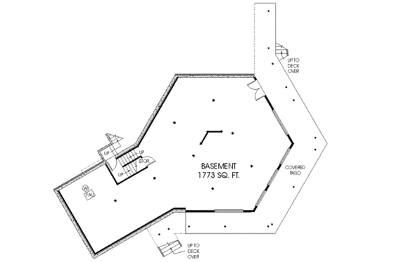 Floor Plan - Lower Floor for Modern House Plan #60-429 - 3 bed, 2 bath