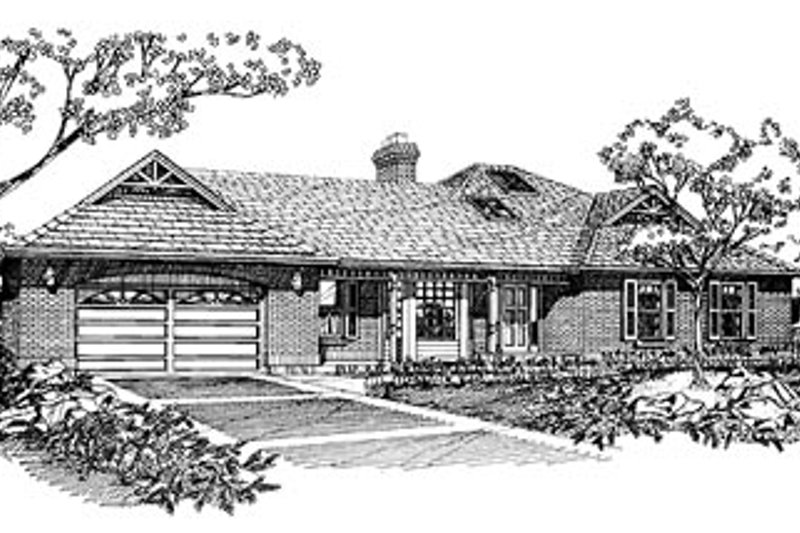 Exterior - Front Elevation 2 for Ranch House Plan #47-366 - 3 bed, 2 bath