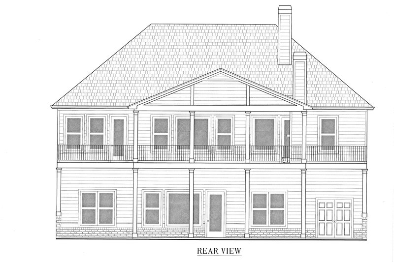 Home Plan - Exterior - Rear Elevation 1 for Craftsman House Plan #437-122 - 4 bed, 4 bath