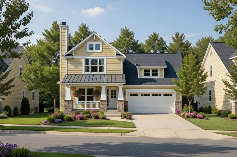 Home Plan - Craftsman Exterior - Front Elevation Plan #20-1219