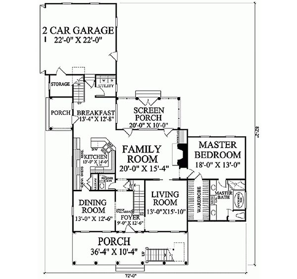 Home Plan - Colonial Floor Plan - Main Floor Plan #137-144