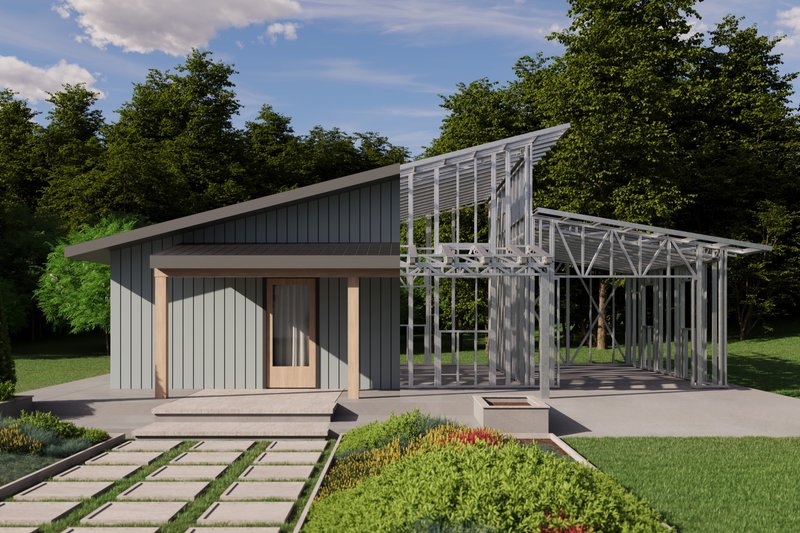 House Blueprint - Exterior - Front Elevation 6 for Modern House Plan #1106-167, 1 bath