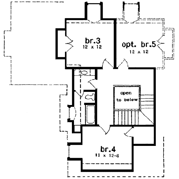 House Blueprint - European Floor Plan - Upper Floor Plan #301-107