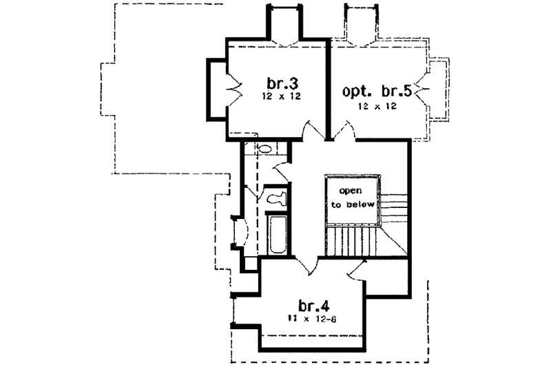 Home Plan - Floor Plan - Upper Floor for European House Plan #301-107 - 5 bed, 4 bath