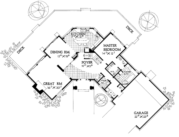 Home Plan - Traditional Floor Plan - Main Floor Plan #72-312
