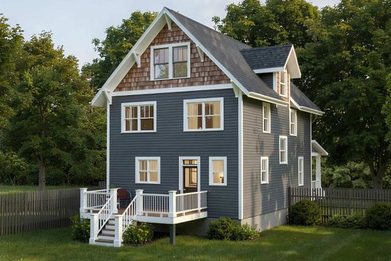 Exterior - Front Elevation 4 for Craftsman House Plan #79-305 - 3 bed, 2.5 bath