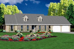Ranch Exterior - Front Elevation Plan #36-167