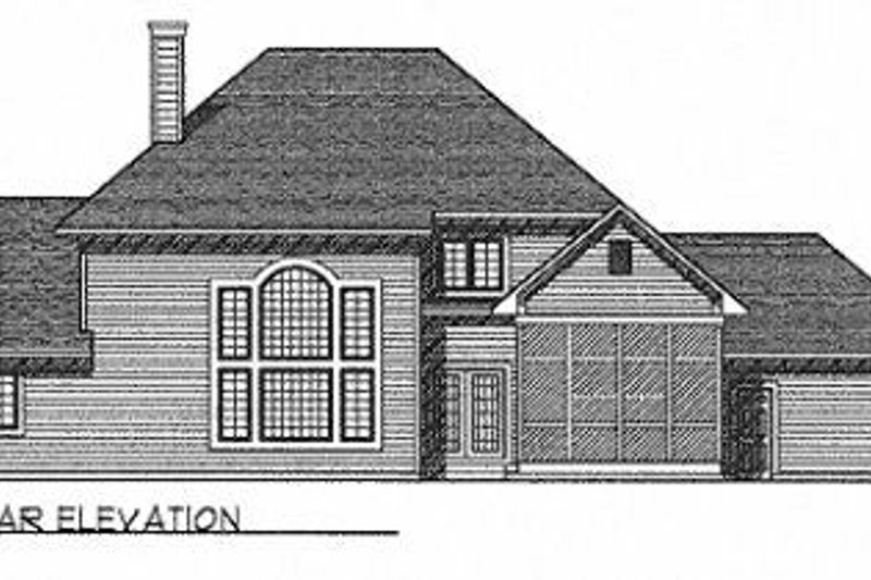 House Blueprint - Exterior - Rear Elevation for Traditional House Plan #70-419 - 3 bed, 2.5 bath