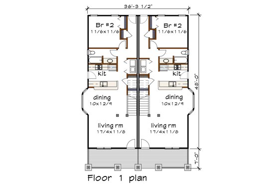 Floor Plan - Main Floor for Bungalow House Plan #79-249 - 3 bed, 3 bath