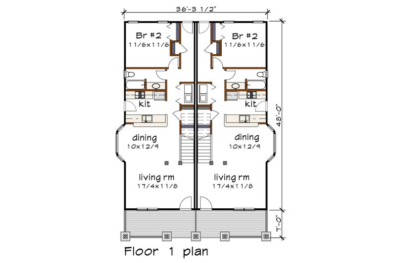 Architectural House Design - Floor Plan - Main Floor for Bungalow House Plan #79-249 - 3 bed, 3 bath