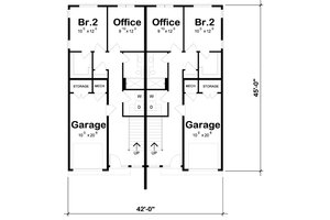 Floor Plan - Main Floor for Modern House Plan #20-2563 - 3 bed, 2.5 bath