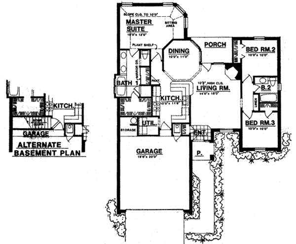 European Floor Plan - Main Floor Plan #40-285