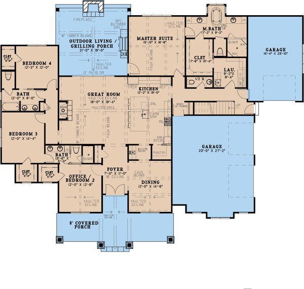 Farmhouse Floor Plan - Main Floor Plan #923-346