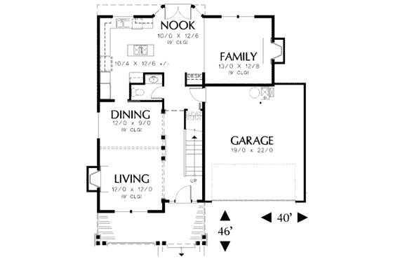 Floor Plan - Main Floor for Traditional House Plan #48-171 - 4 bed, 2.5 bath