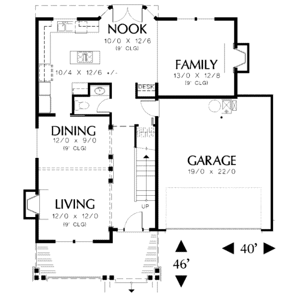 House Blueprint - Traditional Floor Plan - Main Floor Plan #48-171