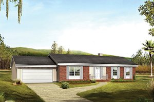 Ranch Exterior - Front Elevation Plan #57-552