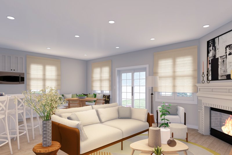 House Blueprint - Interior - Family Room for Craftsman House Plan #1060-171 - 2 bed, 2 bath