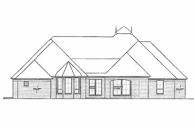 Architectural House Design - Exterior - Rear Elevation for European House Plan #310-968 - 3 bed, 2.5 bath