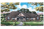 European Style House Plan - 3 Beds 4 Baths 2641 Sq/Ft Plan #20-1820 