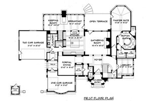 Floor Plan - Main Floor for Tudor House Plan #413-124 - 4 bed, 4 bath