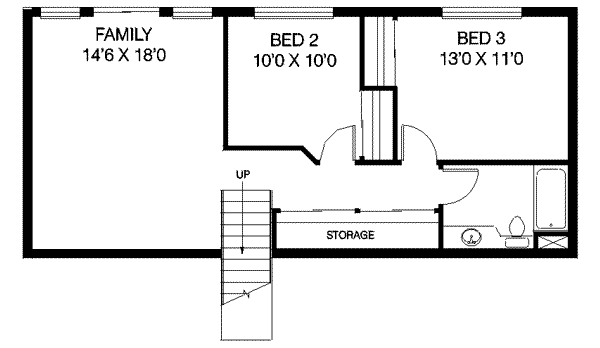 Traditional Floor Plan - Lower Floor Plan #60-361