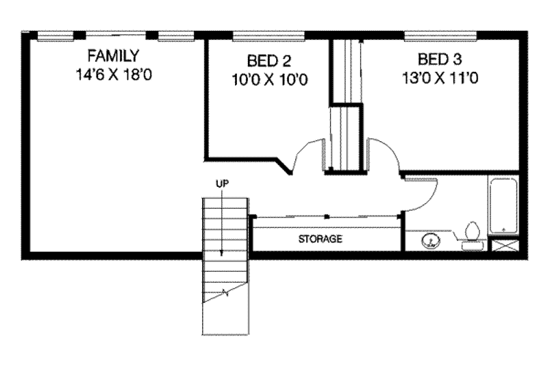 Architectural House Design - Floor Plan - Lower Floor for Traditional House Plan #60-361 - 3 bed, 2.5 bath