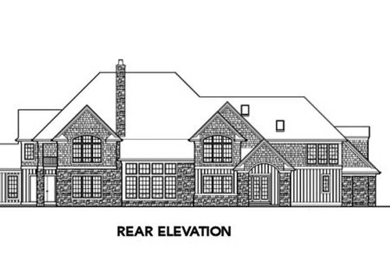 Home Plan - Exterior - Rear Elevation for European House Plan #48-257 - 5 bed, 6.5 bath
