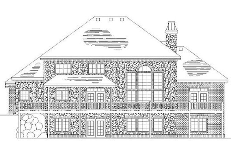 Dream House Plan - Exterior - Rear Elevation for European House Plan #5-191 - 5 bed, 3.5 bath