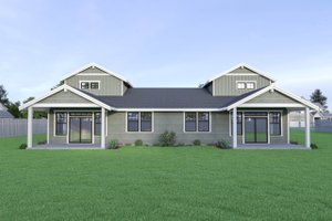 Exterior - Rear Elevation for Traditional House Plan #1070-195 - 3 bed, 2 bath
