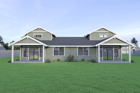 Exterior - Rear Elevation for Traditional House Plan #1070-195 - 3 bed, 2 bath