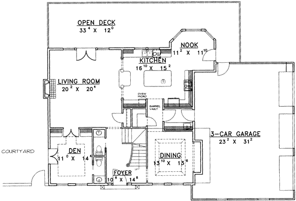 House Plan Design - European Floor Plan - Main Floor Plan #117-441