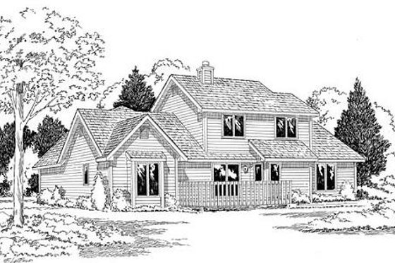 Exterior - Rear Elevation for Traditional House Plan #312-421 - 3 bed, 2.5 bath