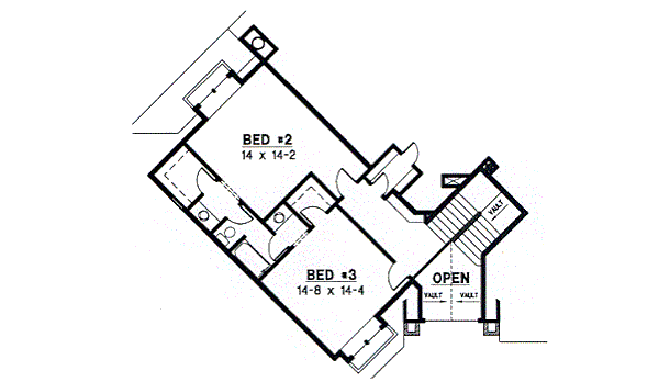 Modern Floor Plan - Upper Floor Plan #67-285