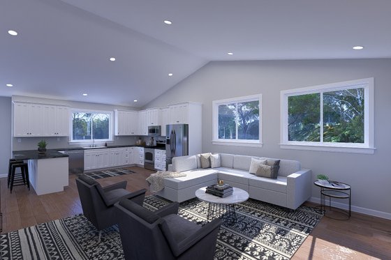 Interior - Family Room for Farmhouse House Plan #1060-350 - 2 bed, 1 bath